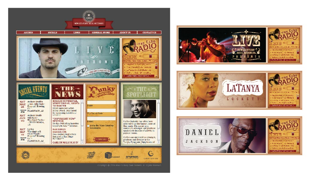 new century Soul records website design 