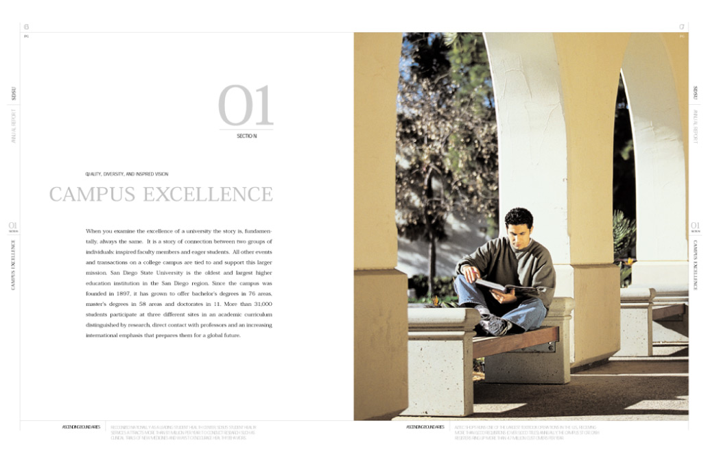 SDSU photgraph of student reading on campus