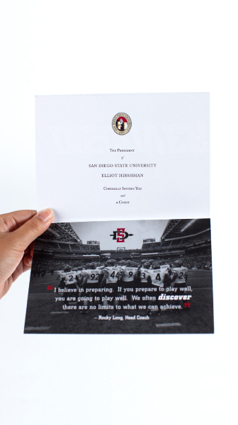 SDSU aztecs event invitation inside view